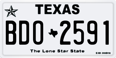 TX license plate BDO2591