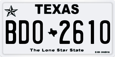 TX license plate BDO2610