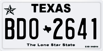 TX license plate BDO2641