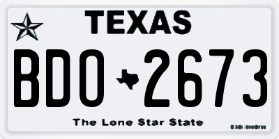 TX license plate BDO2673