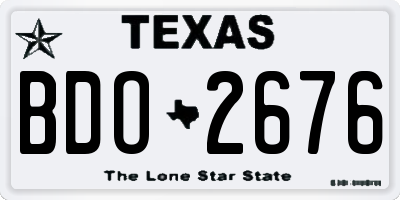 TX license plate BDO2676