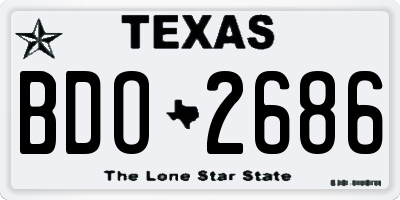 TX license plate BDO2686