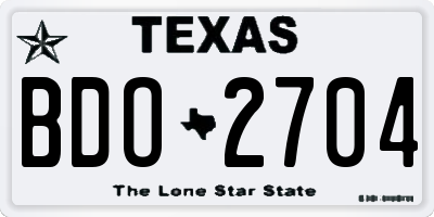 TX license plate BDO2704