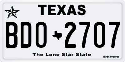 TX license plate BDO2707