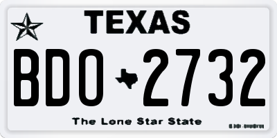 TX license plate BDO2732