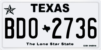 TX license plate BDO2736