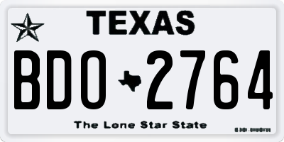 TX license plate BDO2764