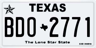 TX license plate BDO2771