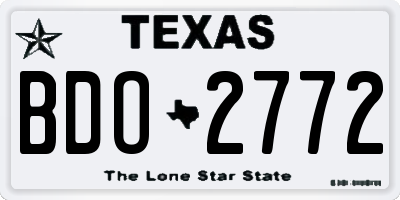 TX license plate BDO2772