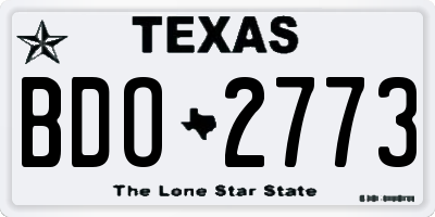 TX license plate BDO2773