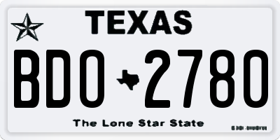 TX license plate BDO2780