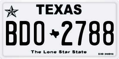 TX license plate BDO2788