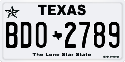 TX license plate BDO2789