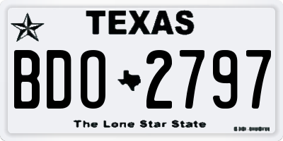 TX license plate BDO2797