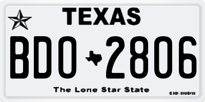 TX license plate BDO2806