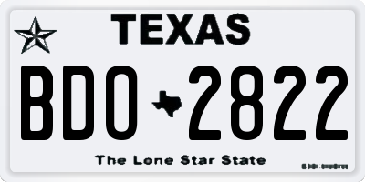 TX license plate BDO2822