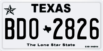 TX license plate BDO2826