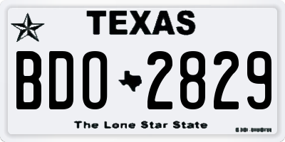 TX license plate BDO2829
