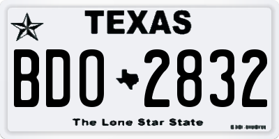 TX license plate BDO2832