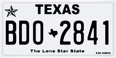 TX license plate BDO2841