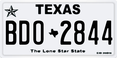 TX license plate BDO2844