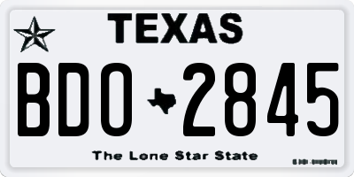 TX license plate BDO2845