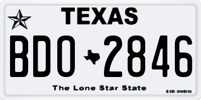 TX license plate BDO2846