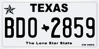 TX license plate BDO2859