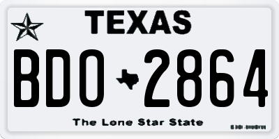 TX license plate BDO2864
