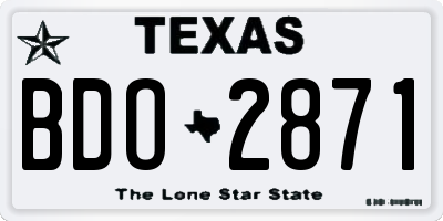TX license plate BDO2871