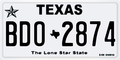 TX license plate BDO2874