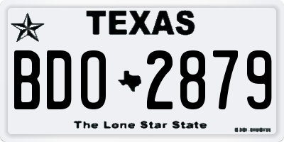 TX license plate BDO2879
