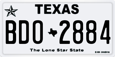 TX license plate BDO2884