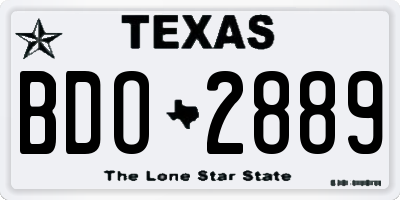 TX license plate BDO2889