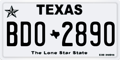 TX license plate BDO2890