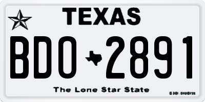 TX license plate BDO2891