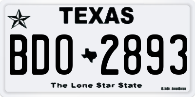 TX license plate BDO2893