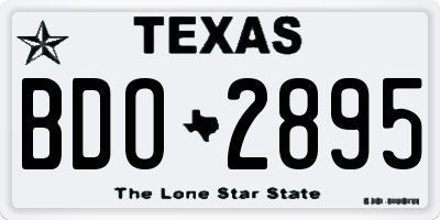TX license plate BDO2895