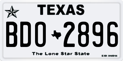 TX license plate BDO2896