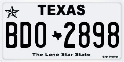 TX license plate BDO2898