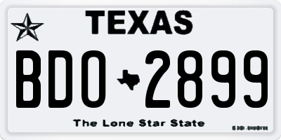 TX license plate BDO2899