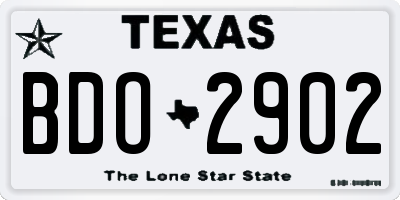 TX license plate BDO2902