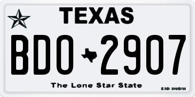 TX license plate BDO2907