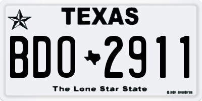 TX license plate BDO2911