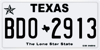 TX license plate BDO2913