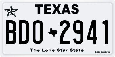 TX license plate BDO2941