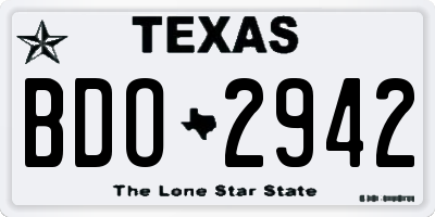 TX license plate BDO2942