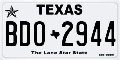 TX license plate BDO2944