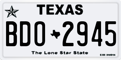 TX license plate BDO2945