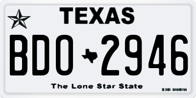 TX license plate BDO2946